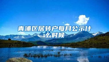 青浦区居转户每月公示什么时候