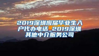 2019深圳应届毕业生入户代办电话_2019深圳其他中介服务公司