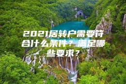 2021居转户需要符合什么条件？满足哪些要求？