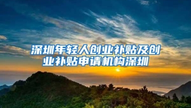 深圳年轻人创业补贴及创业补贴申请机构深圳