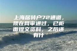 上海居转户72通道，现在网审通过，已柜面提交资料，之后还有什