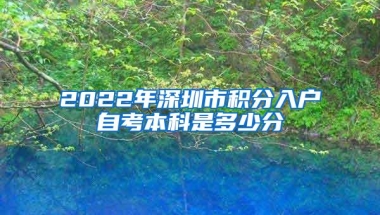 2022年深圳市积分入户自考本科是多少分