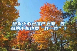 研发中心已落户上海，吉利的手机也要“炸一炸”？