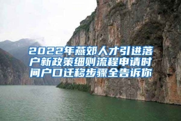 2022年燕郊人才引进落户新政策细则流程申请时间户口迁移步骤全告诉你