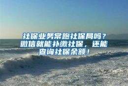 社保业务常跑社保局吗？微信就能补缴社保，还能查询社保余额！