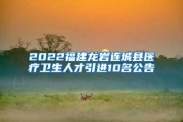 2022福建龙岩连城县医疗卫生人才引进10名公告