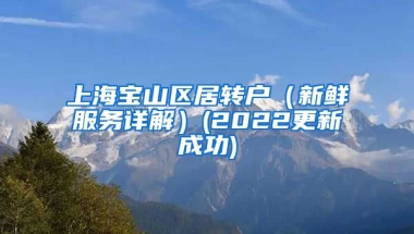 上海宝山区居转户（新鲜服务详解）(2022更新成功)