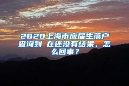 2020上海市应届生落户查询到現在还没有结果，怎么回事？