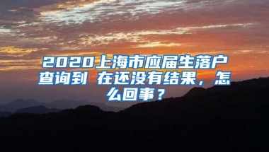 2020上海市应届生落户查询到現在还没有结果，怎么回事？