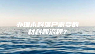 办理本科落户需要的材料和流程？