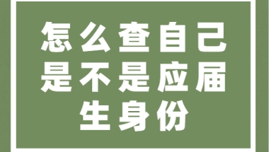 怎么查自己是不是应届生身份？