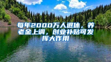 每年2000万人退休，养老金上调，创业补贴可发挥大作用