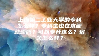 上海第二工业大学的专科怎么样？专科生也在本部就读吗？可以专升本么？宿舍怎么样？