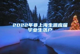 2022年非上海生源应届毕业生落户