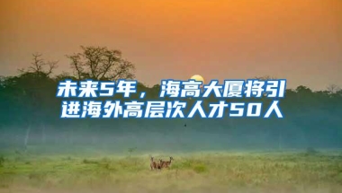 未来5年，海高大厦将引进海外高层次人才50人