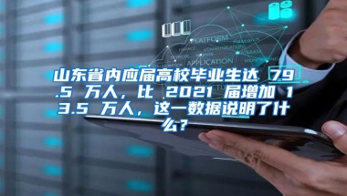 山东省内应届高校毕业生达 79.5 万人，比 2021 届增加 13.5 万人，这一数据说明了什么？