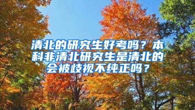 清北的研究生好考吗？本科非清北研究生是清北的会被歧视不纯正吗？