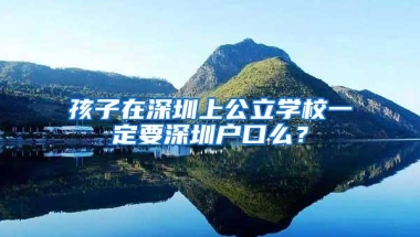 孩子在深圳上公立学校一定要深圳户口么？