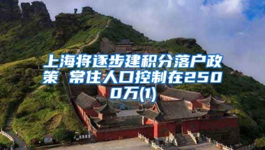 上海将逐步建积分落户政策 常住人口控制在2500万(1)