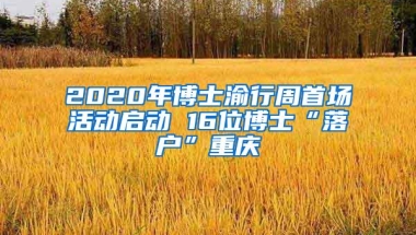 2020年博士渝行周首场活动启动 16位博士“落户”重庆