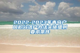 2022-2023年青岛户口积分落户办法实施细则要求条件