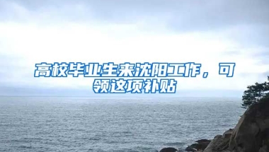 高校毕业生来沈阳工作，可领这项补贴