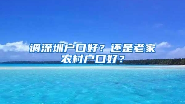 调深圳户口好？还是老家农村户口好？