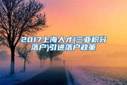 2017上海人才(三亚积分落户)引进落户政策