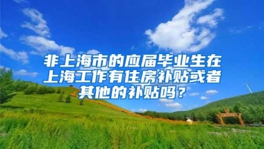 非上海市的应届毕业生在上海工作有住房补贴或者其他的补贴吗？