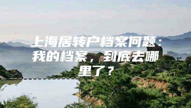 上海居转户档案问题：我的档案，到底去哪里了？