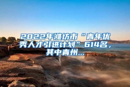 2022年潍坊市“青年优秀人才引进计划”614名，其中青州...