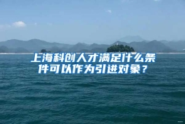 上海科创人才满足什么条件可以作为引进对象？