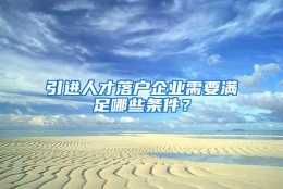 引进人才落户企业需要满足哪些条件？