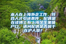 本人在上海外企工作，符合人才引进条件。配偶是在读博士有上海学生集体户口，请问配偶是否属于在沪人员？