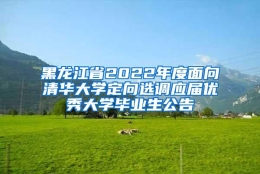 黑龙江省2022年度面向清华大学定向选调应届优秀大学毕业生公告