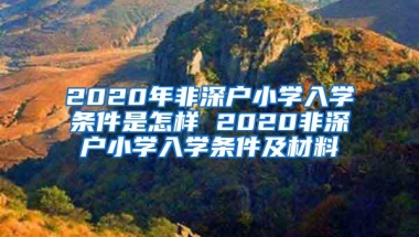 2020年非深户小学入学条件是怎样 2020非深户小学入学条件及材料