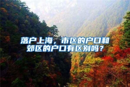 落户上海，市区的户口和郊区的户口有区别吗？