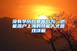 没有学历只要肯努力，也能落户上海的技能人才路线详解