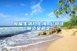 应届生落户上海 公司注册资金规定