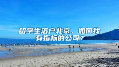 留学生落户北京，如何找有指标的公司？