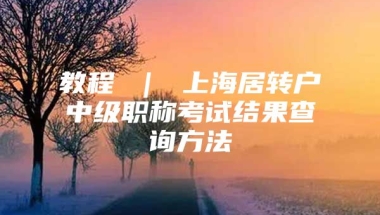 教程 ｜ 上海居转户中级职称考试结果查询方法