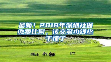 最新！2018年深圳社保缴费比例，该交多少钱终于懂了