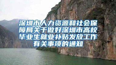 深圳市人力资源和社会保障局关于做好深圳市高校毕业生就业补贴发放工作有关事项的通知