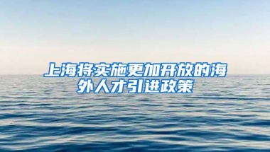 上海将实施更加开放的海外人才引进政策