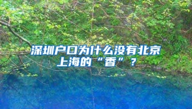 深圳户口为什么没有北京上海的“香”？