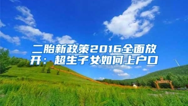 二胎新政策2016全面放开：超生子女如何上户口