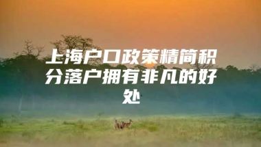 上海户口政策精简积分落户拥有非凡的好处