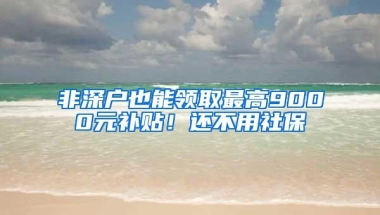 非深户也能领取最高9000元补贴！还不用社保