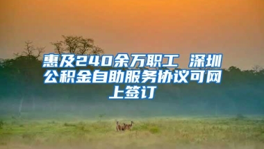 惠及240余万职工 深圳公积金自助服务协议可网上签订