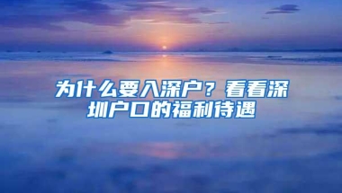 为什么要入深户？看看深圳户口的福利待遇